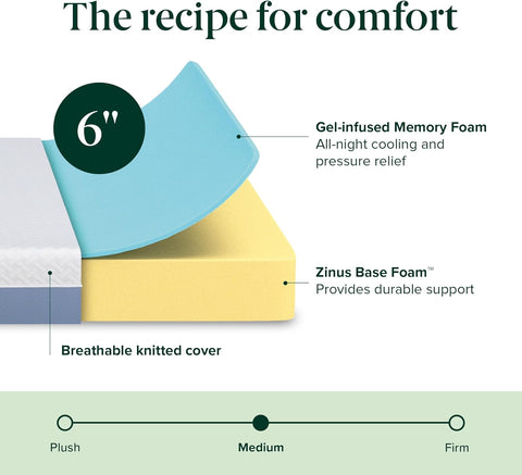 ZINUS 8 Inch Green Tea Essential Memory Foam Mattress/Bed - in - a - Box/Affordable Mattress/CertiPUR - US Certified， - with | Sold by Uncle Wiener's Wholesale