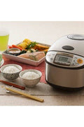 Zojirushi Micom 5.5 - Cup Rice Cooker &38; Warmer with Steam Basket - Brown: Stainless Steel, 8 Settings, Automatic Keep Warm - with <B>Dimensions (Overall):</B> 8.5 Inches (H) x 10.12 Inches (W) x 14 Inches (D) | Sold by Uncle Wiener's Wholesale