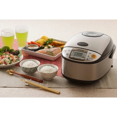 Zojirushi Micom 5.5 - Cup Rice Cooker &38; Warmer with Steam Basket - Brown: Stainless Steel, 8 Settings, Automatic Keep Warm - with Dimensions (Overall): 8.5 Inches (H) x 10.12 Inches (W) x 14 Inches (D) | Sold by Uncle Wiener's Wholesale